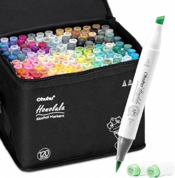 Ohuhu Honolulu Classic 120 Colour - Dual Tipped Alcohol Markers