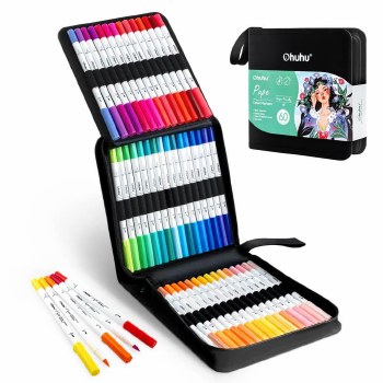 Ohuhu Pupe 60 Waterbased Markers - Dual Tipped
