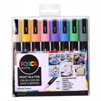 Posca PC-5M Set of 8 - Pastel Colours