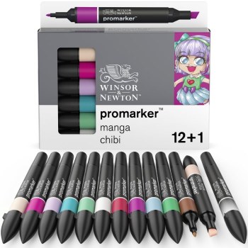 Winsor & Newton Promarker Set 12+1 - Manga Chibi