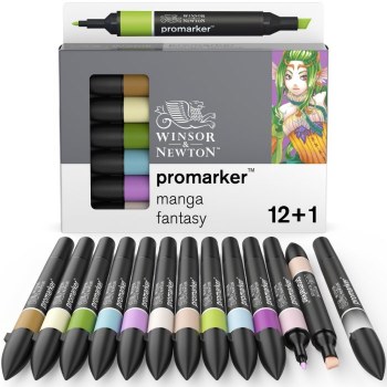Winsor & Newton Promarker Set 12+1 - Manga Fantasy