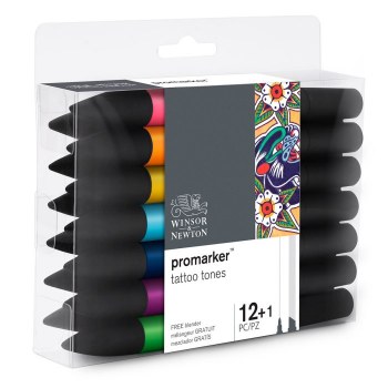 Winsor & Newton Promarker Set 12+1 - Tattoo Tones