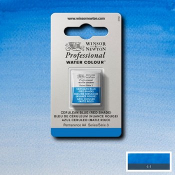 W&N Professional Watercolour Half Pan Cerulean Blue Red Shade