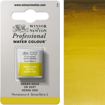 W&N Professional Watercolour Half Pan Green Gold
