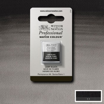 W&N Professional Watercolour Half Pan Lamp Black