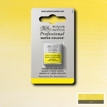 W&N Professional Watercolour Half Pan Lemon Yellow Deep