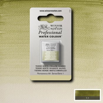 W&N Professional Watercolour Half Pan Terre Verte Yellow Shade