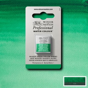 W&N Professional Watercolour Half Pan Winsor Green (Yellow Shade)