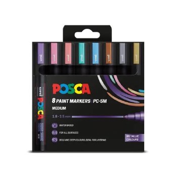 Posca PC-5M Set of 8 - Metallic Colours