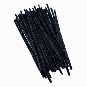 50 x Chenille Stems / Pipe Cleaners - BLACK
