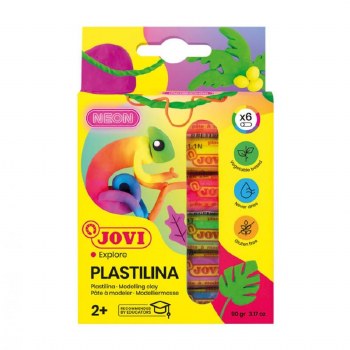 Jovi Plastillina Box - Neon Colours - 6pcs x 15g