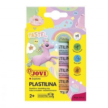 Jovi Plastillina Box - Pastel Colours - 6pcs x 15g