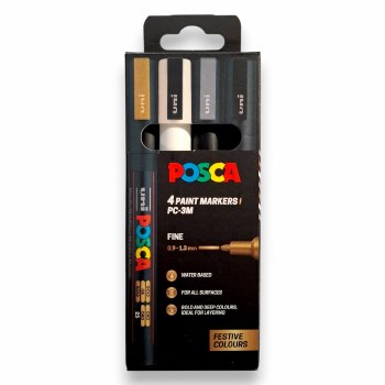 Posca PC-3M Set of 4 - Mono Colours