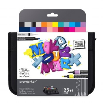 W&N Promarker Mixed Modern Lettering Wallet Set