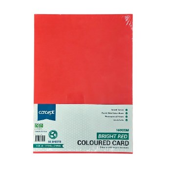 A4 Card 160gsm - 50 Sheets - Red