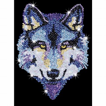Sequin Art Blue Wolf