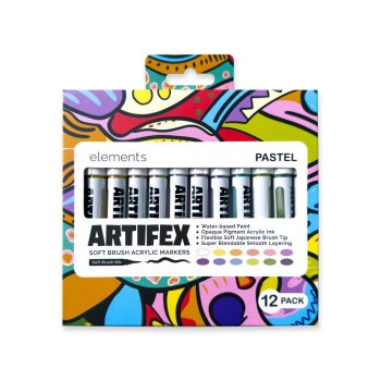Artifex Soft Brush Acrylic Markers - Pastel Colours 12 pcs