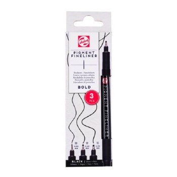 Talens Pigment Fineliner Set Bold, 3 pcs