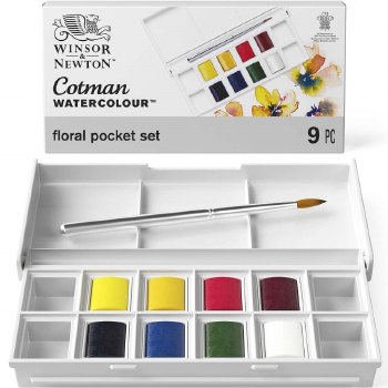 W&N Cotman Floral Pocket Set of 8 Half Pans
