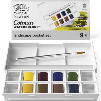 W&N Cotman Landscape Pocket Set 8 Half Pans