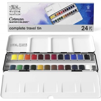 W&N Cotman Complete Travel Tin 24 Pieces