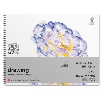 Winsor & Newton Smooth Grain Cartridge Spiral Pad 18x24" 150gsm