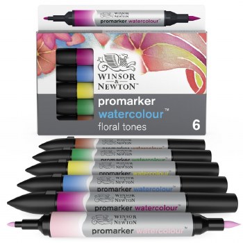 Winsor & Newton Promarker Watercolour Set of 6 Floral Tones