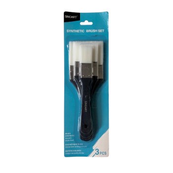 White Synthetic Brush Set 3pcs