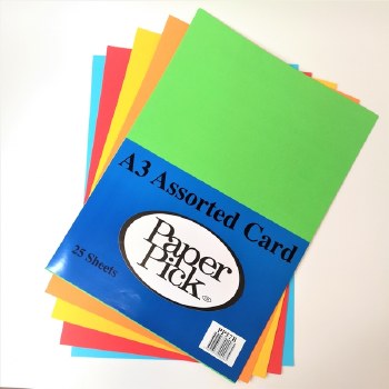 A3 Paperpick Bright Col Card 25s