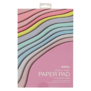A4 Card 180gsm Pad 24 - Shades of Pastel