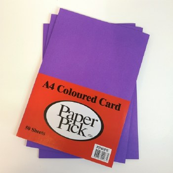 A4 Paperpick Purple Card 50s
