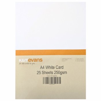 A4 White Card 25 sheets 250gsm