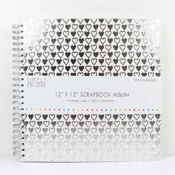 Simply Creative Album 12x12" - White + Hearts
