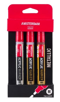 Amsterdam Acrylic Marker Metallic Set of 3