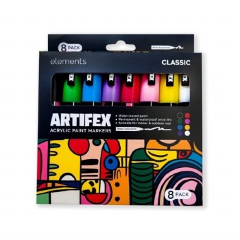 Artifex Acrylic Paint Markers Set of 8 Classic 5-6mm