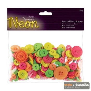Assorted Buttons Neon