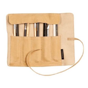 Flying Spirit Leather Pencil Case Roll Beige - (Empty)