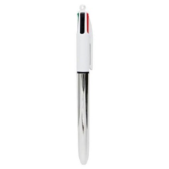 BIC 4 Colour Biro Silver