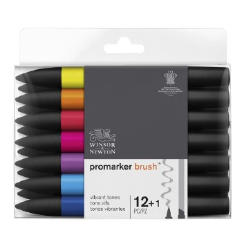 Promarker BRUSH - Vibrant Tones Set 12's