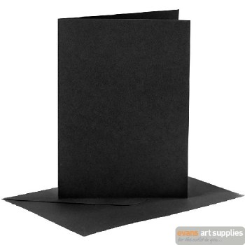 Card & Envelope - Set of 6 - Black