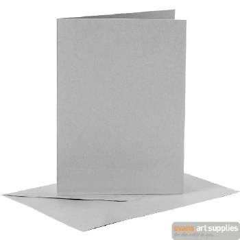 Card & Envelope - Set of 6 Grey