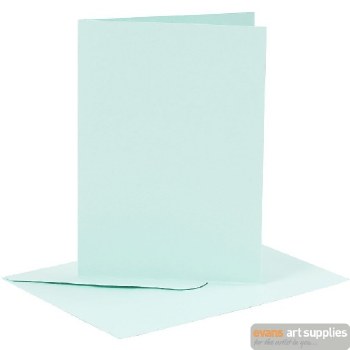 Card & Envelope - Set of 6 Light Blue