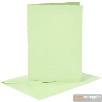Card & Envelope - Set of 6 Light Green