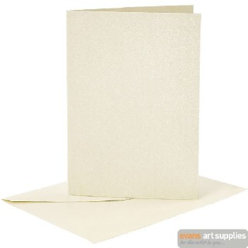 Card & Envelope - Set of 4 Off White (Mother of Pearl)