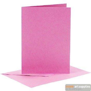 Card & Envelope - Set of 6 Pink