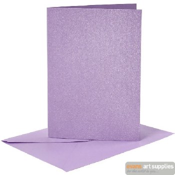 Card & Envelope - Set of 6 Purple (Mother of Pearl)
