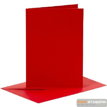 Card & Envelope - Set of 6 Red