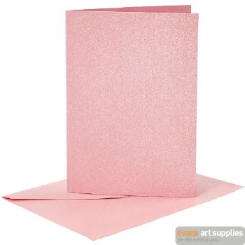 Card & Envelope - Set of 6 Rose (Mother of Pearl)