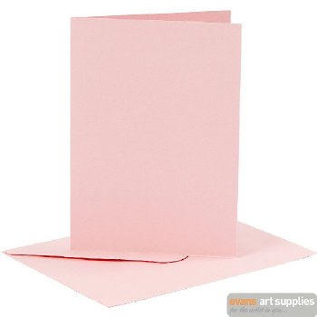 Card & Envelope - Set of 6 Rose