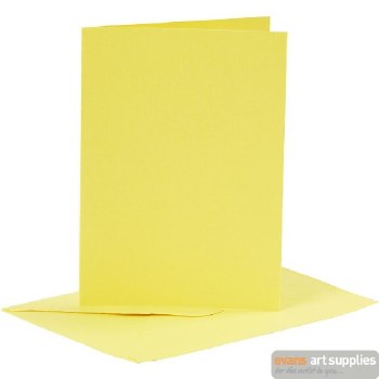 Card & Envelope - Set of 6 Yellow
